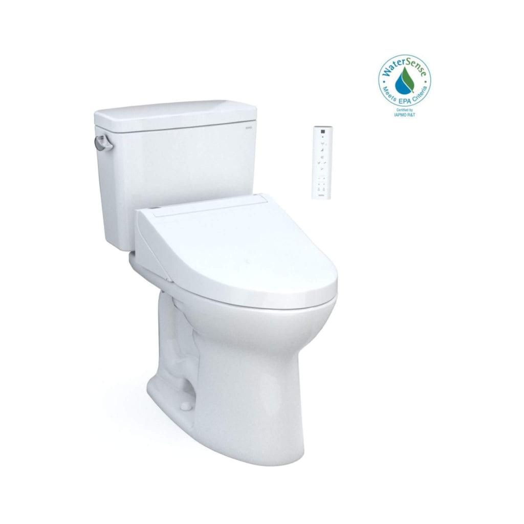 [MW7763084CEFG.10#01] TOTO Drake 1.28 GPF Elongated Universal Height EWater+ Toilet With C5 Bidet Seat (SAK56192) - Saksby Wholesale - WaterSense Certified