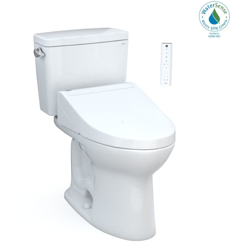 [MW7763084CEFG.10#01] TOTO Drake 1.28 GPF Elongated Universal Height EWater+ Toilet With C5 Bidet Seat (SAK56192)