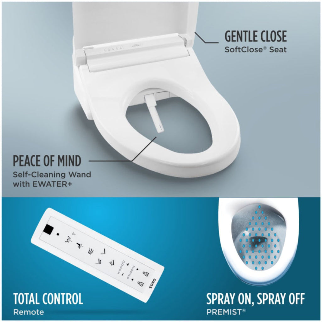 [MW7763084CEG#01] TOTO Drake 1.28 GPF Washlet Elongated Toilet With C5 Bidet Seat (SAK74362) - Saksby Wholesale - Bidet Features