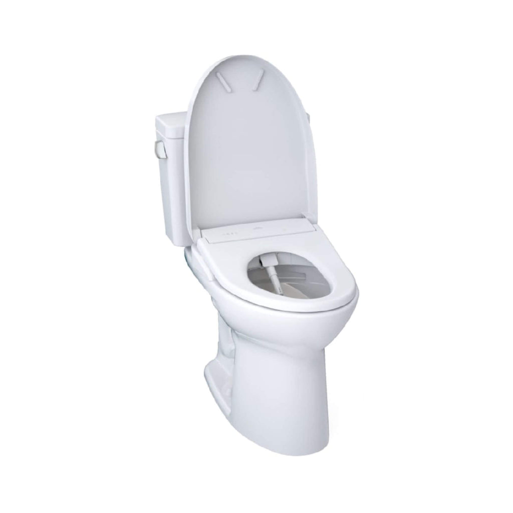[MW7764726CEFG#01] TOTO Drake 1.28 GPF Electric Chair Height Toilet With Washlet S7 Heated Bidet Seat And Tornado Flush (SAK36508) - Saksby Wholesale - Open Bidet View