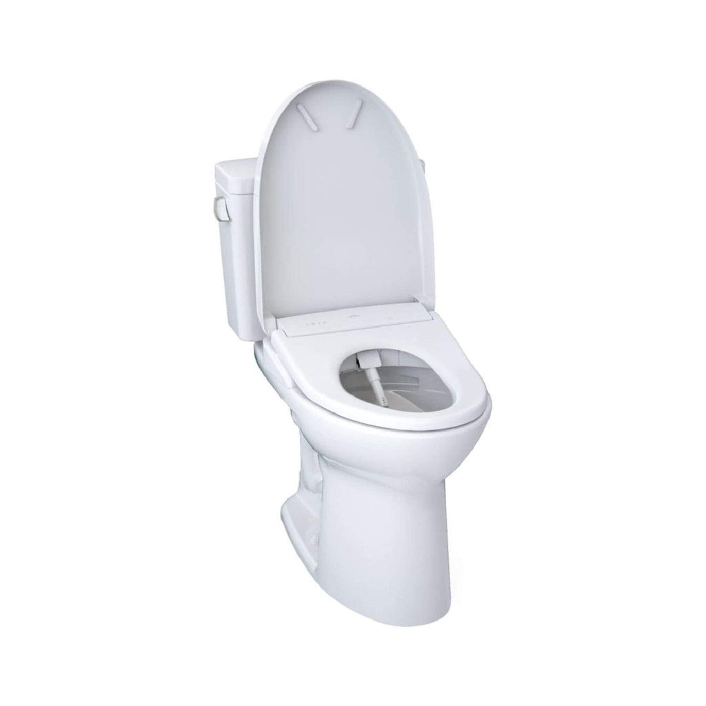 [MW7764726CEFG.10#01] TOTO Drake 1.28 GPF Universal Height Toilet With Washlet S7 Bidet Seat And 10" Rough In (SAK58267) - Saksby Wholesale - Open Bidet Front View