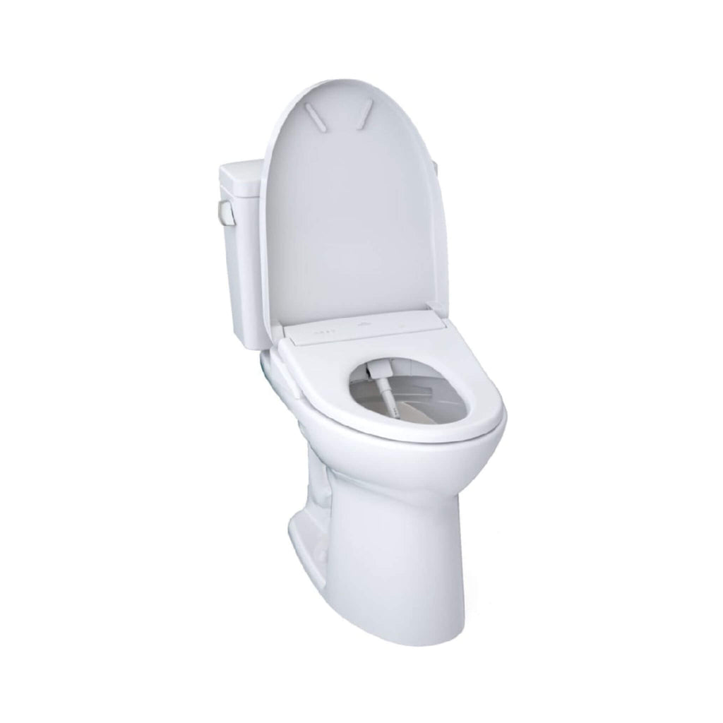 [MW7764726CEG#01] TOTO Drake 1.28 GPF Two Piece Washlet Elongated Toilet Seat With S7 Heated Bidet Seat  And EWater+ (SAK52645) - Saksby Wholesale - Side Front VIew