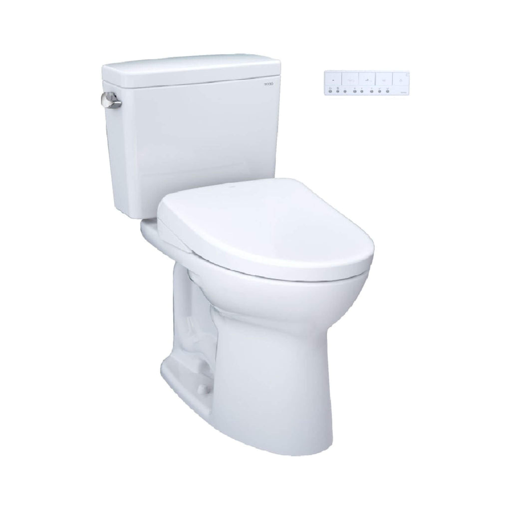 [MW7764726CEG#01] TOTO Drake 1.28 GPF Two Piece Washlet Elongated Toilet Seat With S7 Heated Bidet Seat  And EWater+ (SAK52645) - Saksby Wholesale - Side Front View