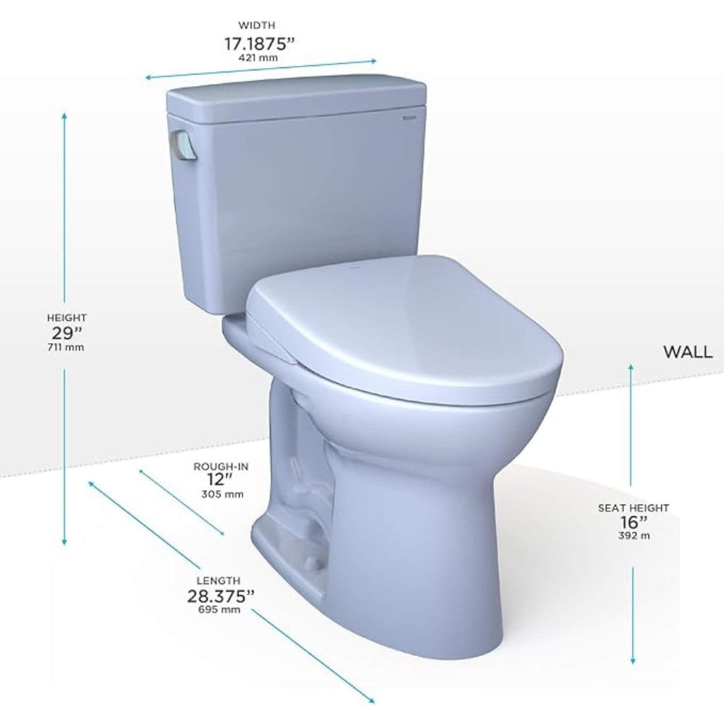 [MW7764726CEGA#01] TOTO Drake Washlet S7 Bidet Seat With 1.28 GPF Elongated Toilet (SAK40628) - Saksby Wholesale - Dimensions