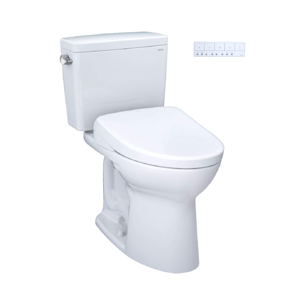 [MW7764726CSFG#01] TOTO Drake 1.6 GPF Elongated Chair Height Toilet With Washlet S7 Heated Bidet Seat And Night Light (SAK56817) - Saksby Wholesale - Side Front View