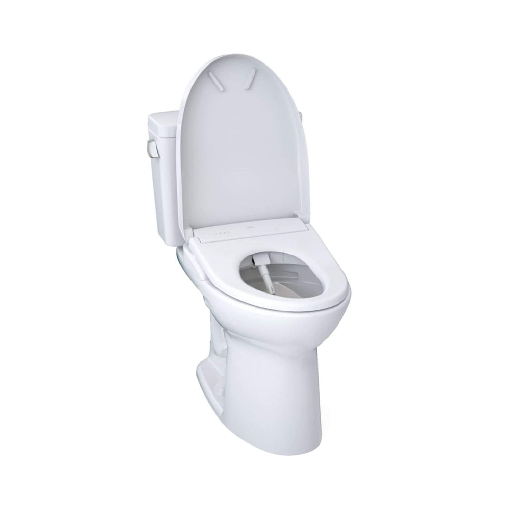 [MW7764726CSFG.10#01] TOTO Drake 1.6 GPF Elongated Chair Height Toilet With S7 Bidet Seat And 10" Rough In (SAK89024) - Saksby Wholesale - Open Bidet Front View
