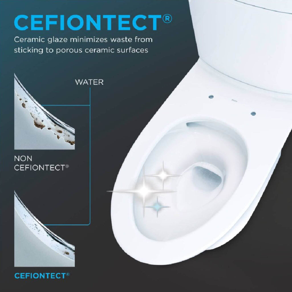 [MW7764736CEFG#01] TOTO Drake 1.28 GPF Elongated Chair Height Toilet W/ Washlet S7A Auto Heated Bidet Seat & EWater+ Technlogy (SAK95423) - Saksby Wholesale - Cefiontect Feature