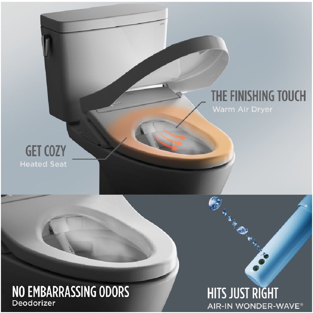[MW7764736CEFGA#01] TOTO Drake 1.28 GPF Universal Height Toilet With S7A Auto Open Bidet Seat And Auto Flush (SAK73826)