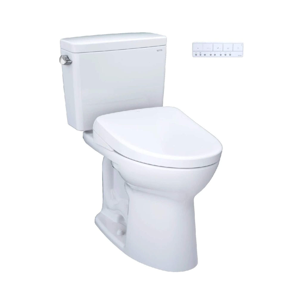 [MW7764736CEFGA#01] TOTO Drake 1.28 GPF Universal Height Toilet With S7A Auto Open Bidet Seat And Auto Flush (SAK73826) - Saksby Wholesale - Front Side VIew
