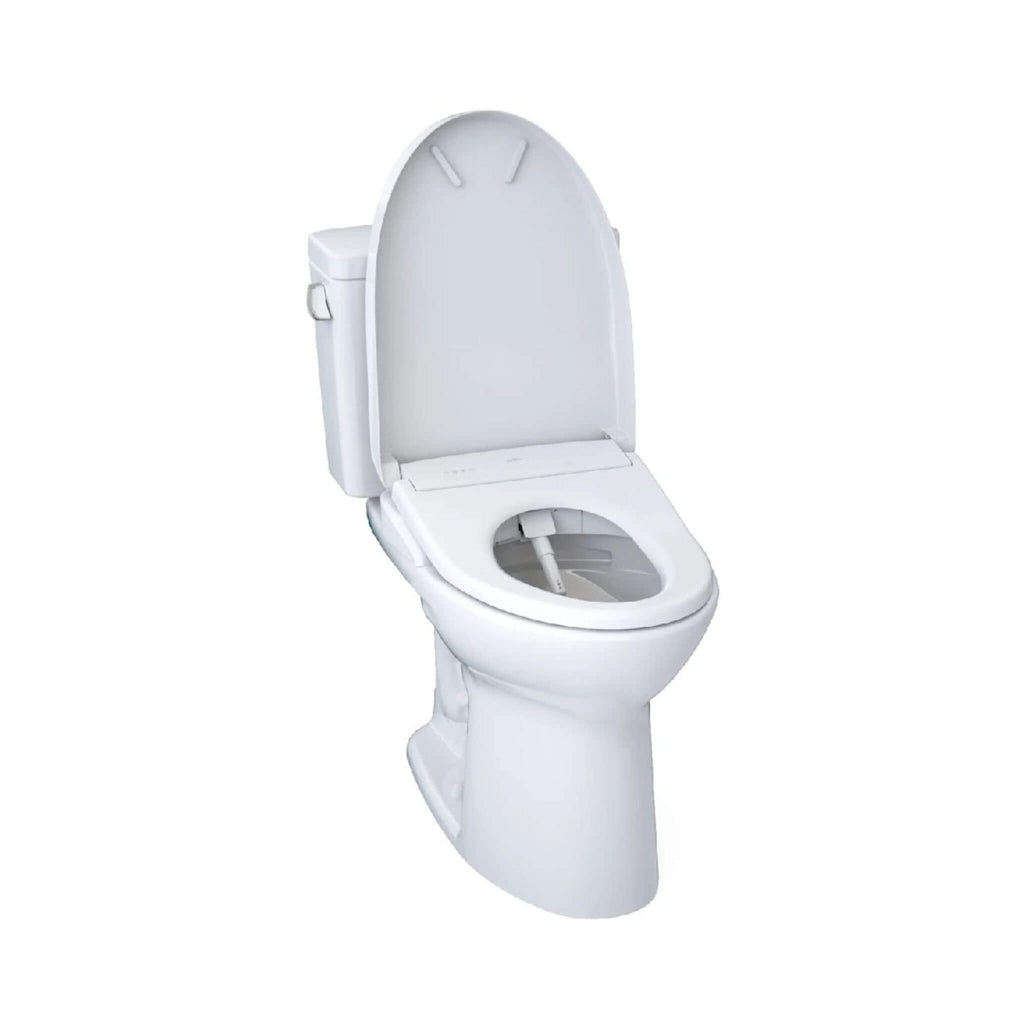 [MW7764736CEFGA#01] TOTO Drake 1.28 GPF Universal Height Toilet With S7A Auto Open Bidet Seat And Auto Flush (SAK73826) - Saksby Wholesale - Open Seat Side View