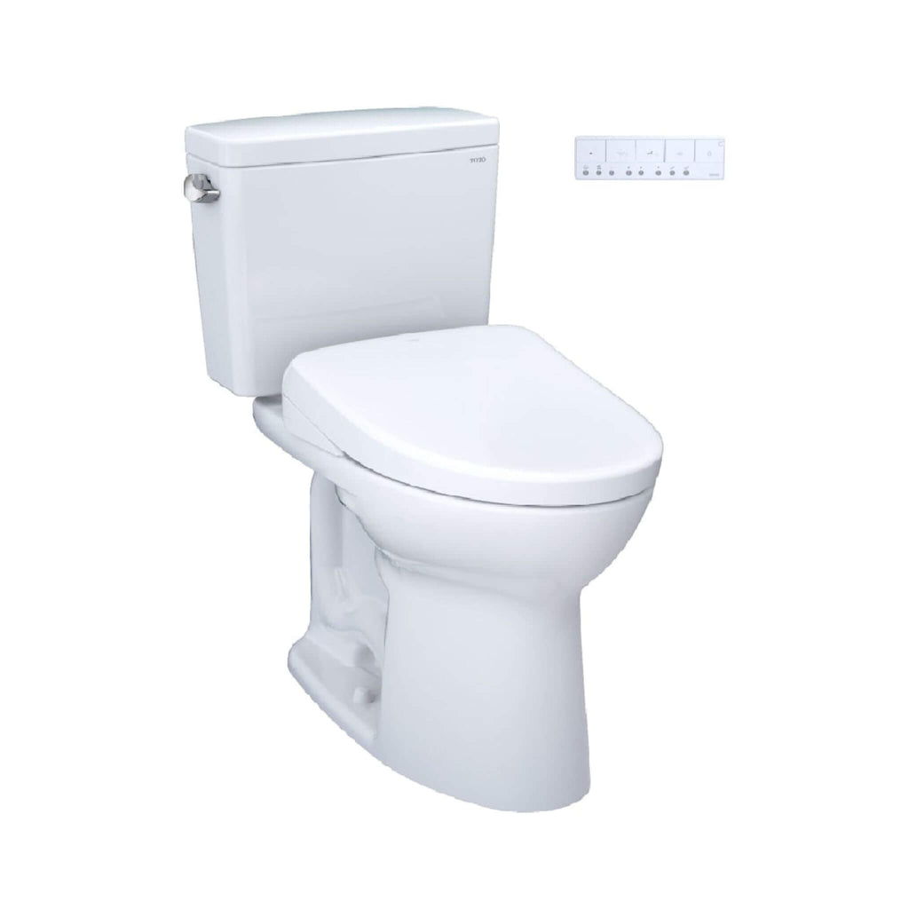[MW7764736CEG#01] TOTO Drake 1.28 GPF Two Piece Washlet Elongated Toilet Seat With S7A Heated Auto Open/Close Lid (SAK64105) - Saksby Wholesale - Front Side View