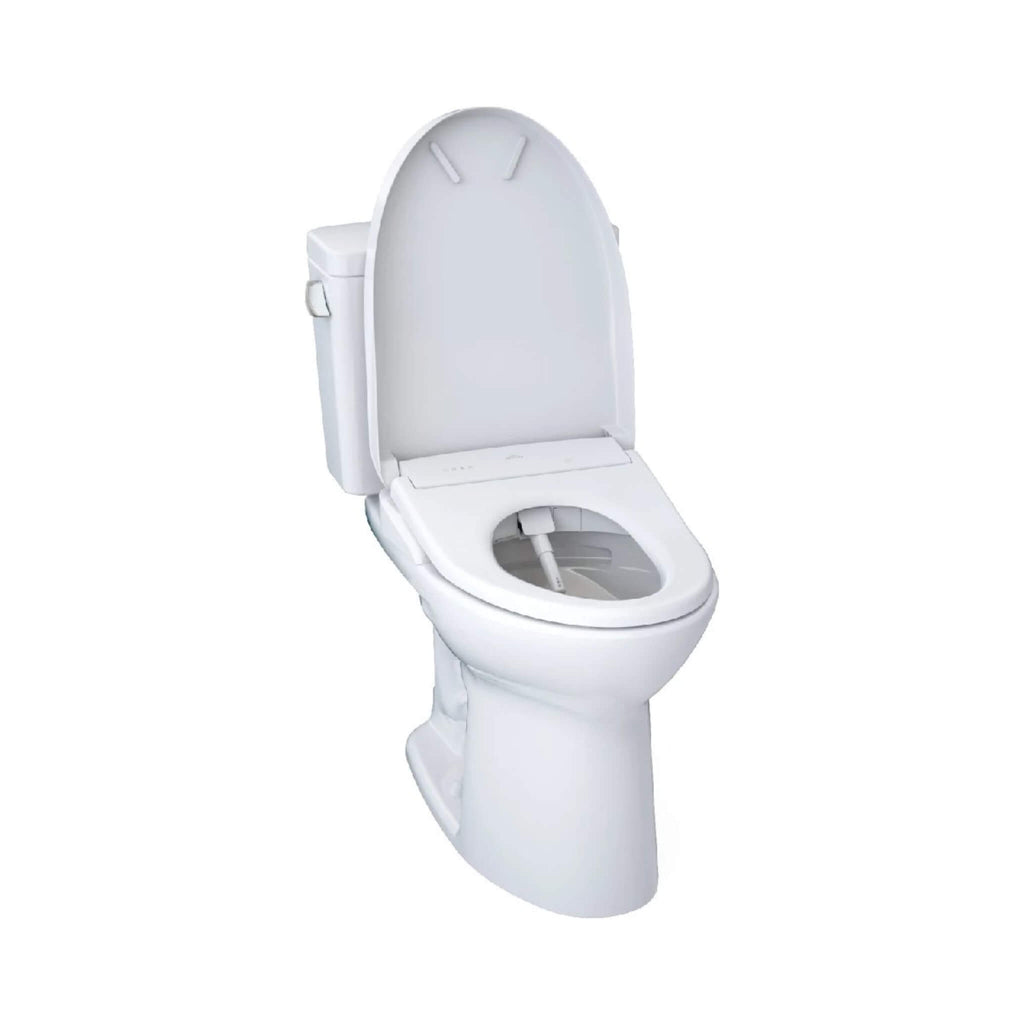 [MW7764736CSFGA.10#01] TOTO Drake 1.6 GPF Universal Height Toilet With Washlet S7A Auto Open Bidet Seat (SAK52849) - Saksby Wholesale - Open Lid Side View
