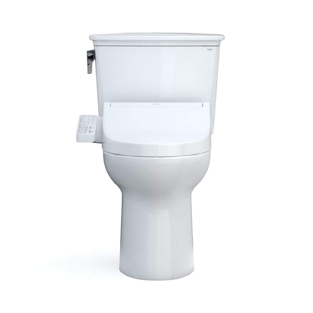 [MW7863074CEFG#01] TOTO Drake Transitional Washlet C2 And 1.28 GPF Elongated Chair Height Toilet With Left Hand Lever (SAK98346) - Saksby Wholesale - Front View