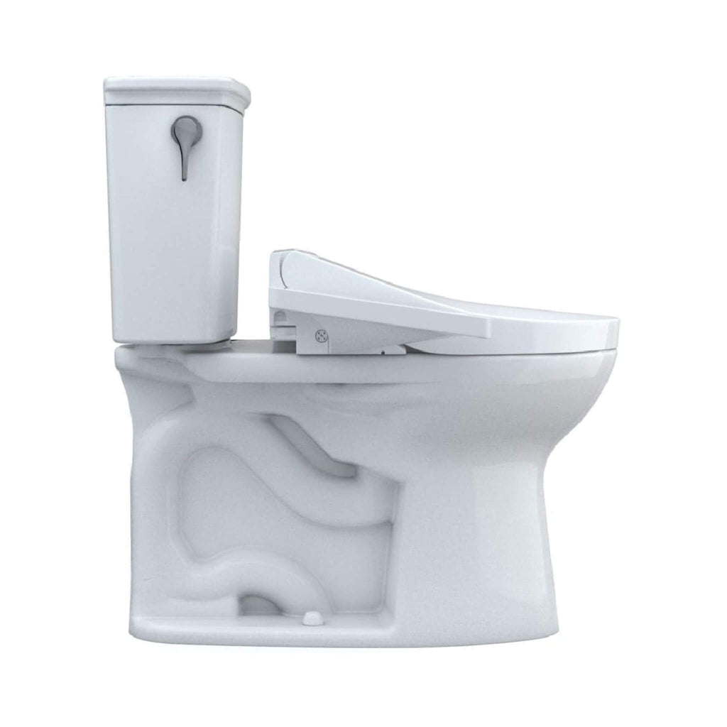 [MW7863074CEFG#01] TOTO Drake Transitional Washlet C2 And 1.28 GPF Elongated Chair Height Toilet With Left Hand Lever (SAK98346) - Saksby Wholesale - Right Side View