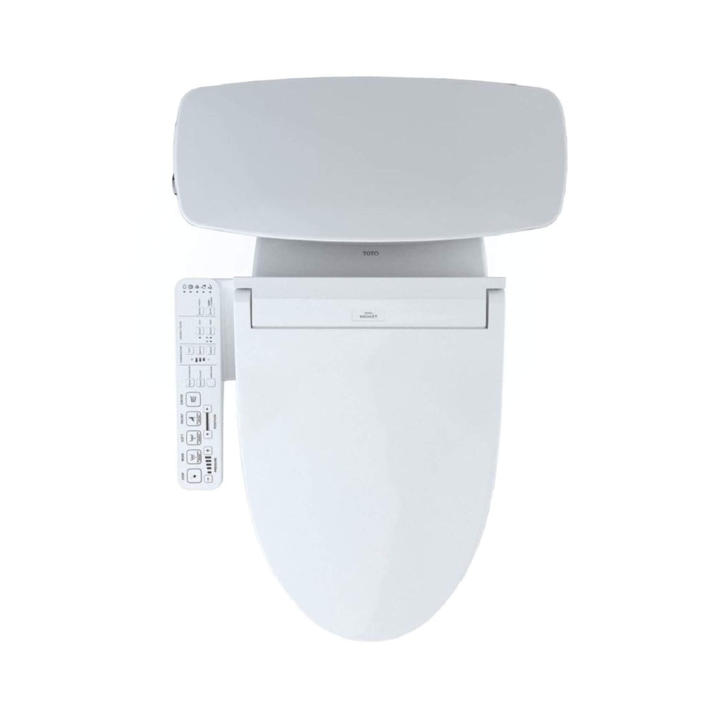 [MW7863074CEFG#01] TOTO Drake Transitional Washlet C2 And 1.28 GPF Elongated Chair Height Toilet With Left Hand Lever (SAK98346) - Saksby Wholesale - Top View