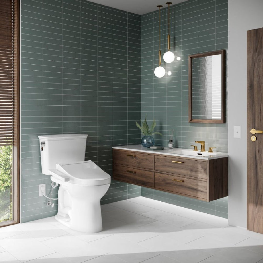 [MW7863074CEG#01] TOTO Drake Transitional Washlet C2 Bidet Seat With 1.28 GPF Elongated Toilet (SAK90371) - Saksby Wholesale - Lifestyle Image