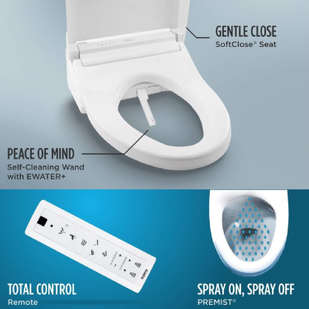 [MW7863084CEFG.10#01] TOTO Drake Washlet C5 With 1.28 GPF Elongated Bidet Toilet With Left Hand Lever (SAK78219) - Saksby Wholesale - Bidet Features