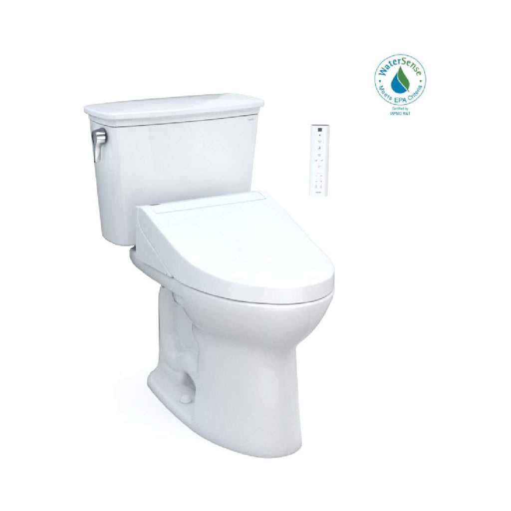 [MW7863084CEFG.10#01] TOTO Drake Washlet C5 With 1.28 GPF Elongated Bidet Toilet With Left Hand Lever (SAK78219) - Saksby Wholesale - WaterSense Certified