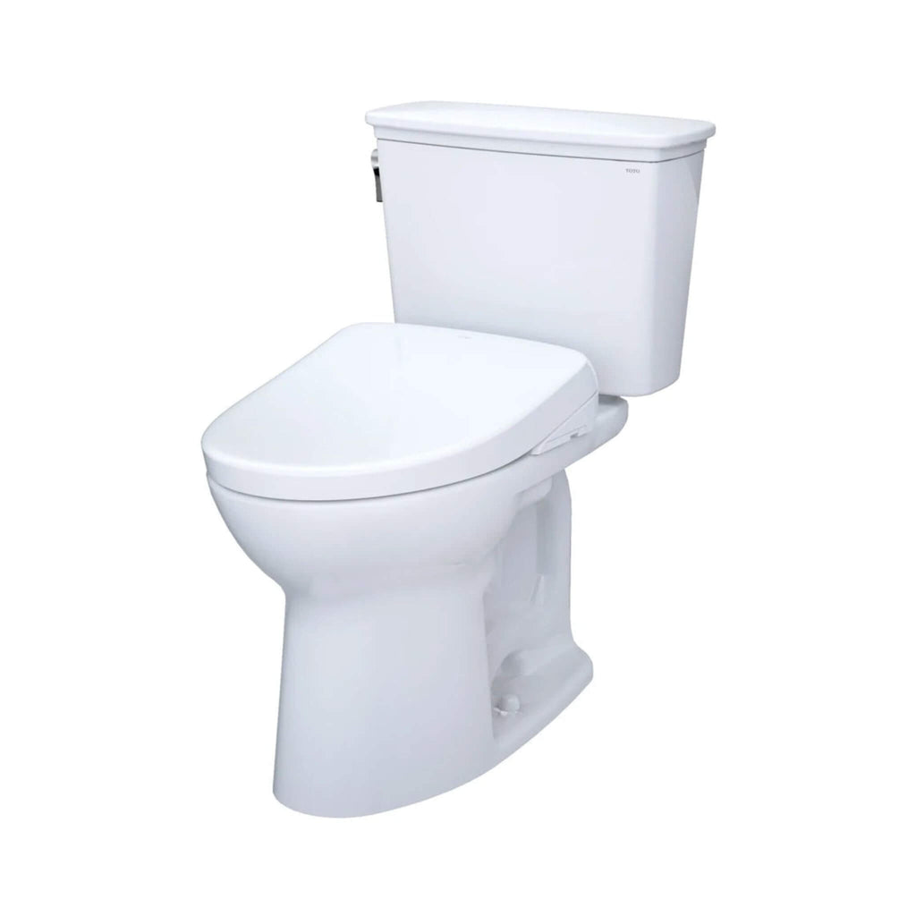 [MW7864726CEFG#01] TOTO Drake 1.28 GPF Elongated Chair Height Toilet Seat With Transitional Washlet S7 (SAK18215) - Saksby Wholesale - Side Front VIew