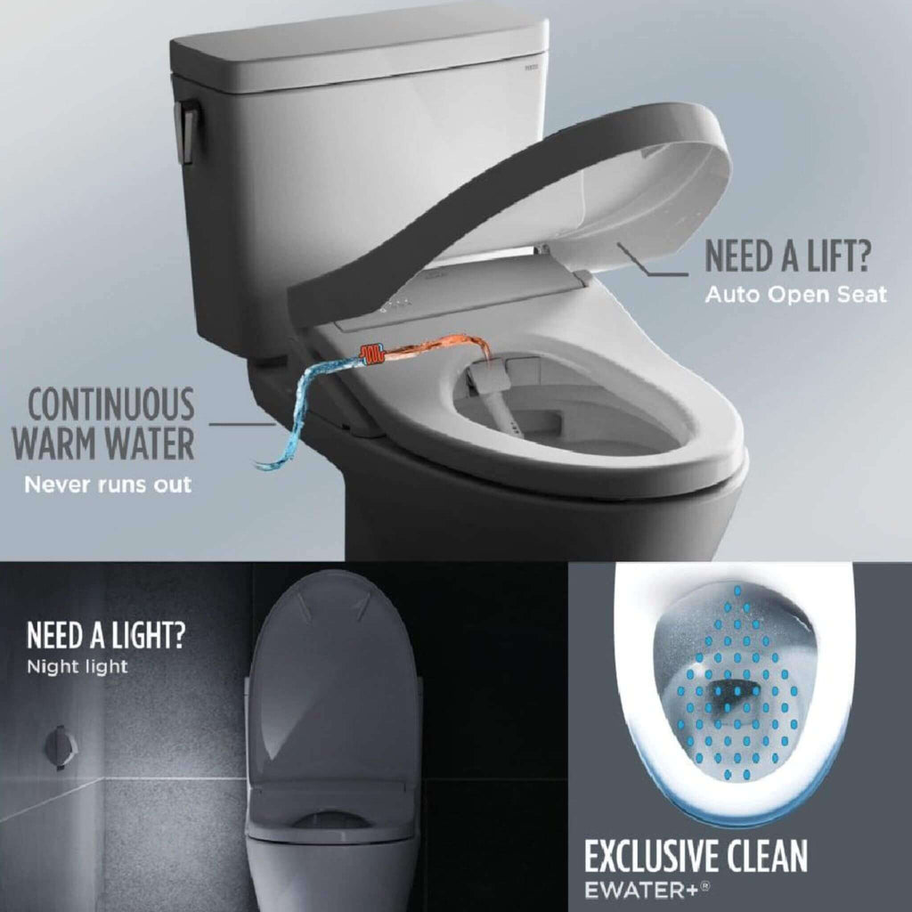 [MW7864736CEFG#01] TOTO Drake 1.28 GPF Elongated Chair Height Toilet Seat With Transitional Washlet S7A (SAK78915) - Saksby Wholesale - Features