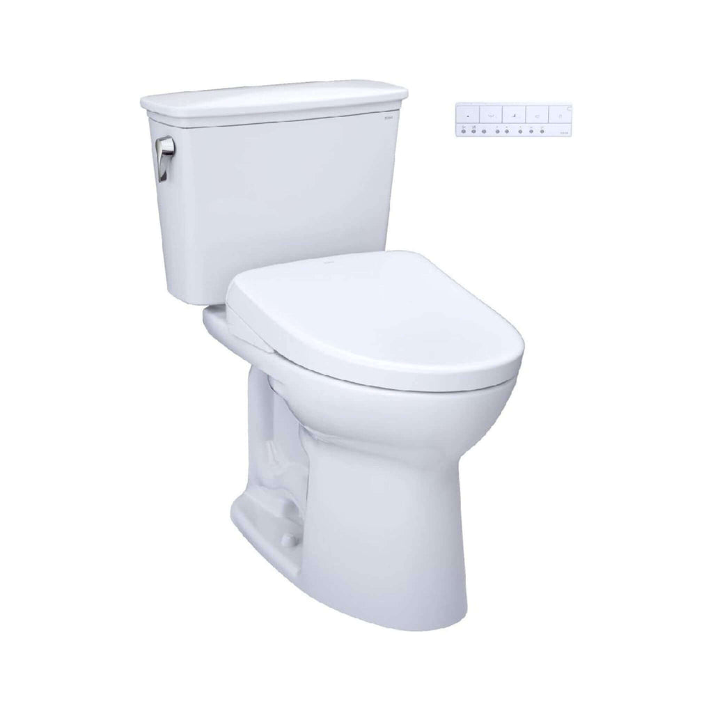 [MW7864736CEFG#01] TOTO Drake 1.28 GPF Elongated Chair Height Toilet Seat With Transitional Washlet S7A (SAK78915) - Saksby Wholesale - Side View