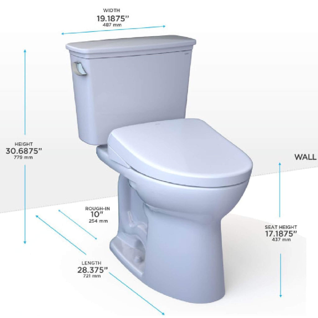 [MW7864736CEFG.10#01] TOTO Drake Washlet S7A Open Bidet Seat And 1.28 GPF Universal Height Toilet With Warm Air Dryer (SAK94671)- Saksby Wholesale - Dimensions