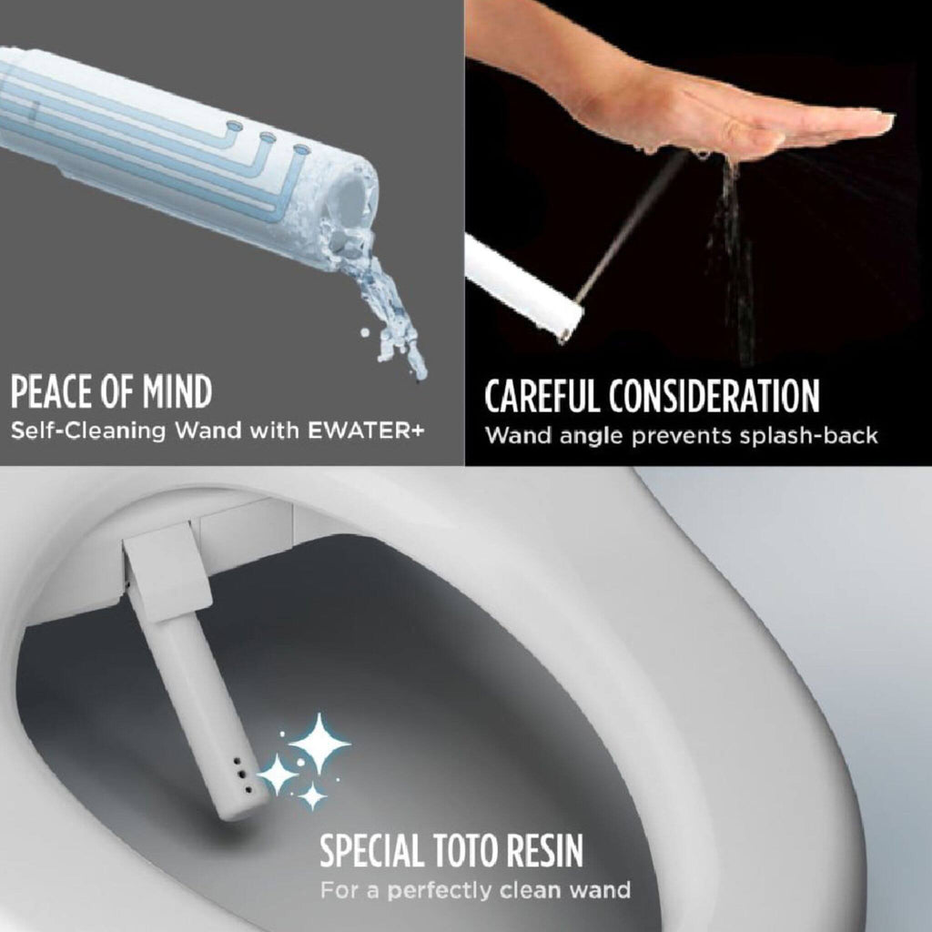 [MW7864736CEG#01] TOTO Drake 1.28 GPF Tornado Flush Toilet With Washlet S7A Bidet Seat (SAK56130) - Saksby Wholesale - Wand Features