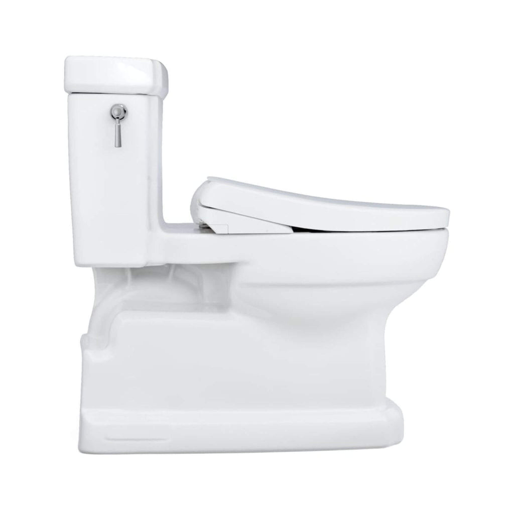 [MW9744734CEFGA#01] TOTO Guinevere 1.28 GPF Elongated Chair Height Toilet With Washlet+ S7A Tornado Auto Flush (SAK41037) - Saksby Wholesale - Left Side VIew