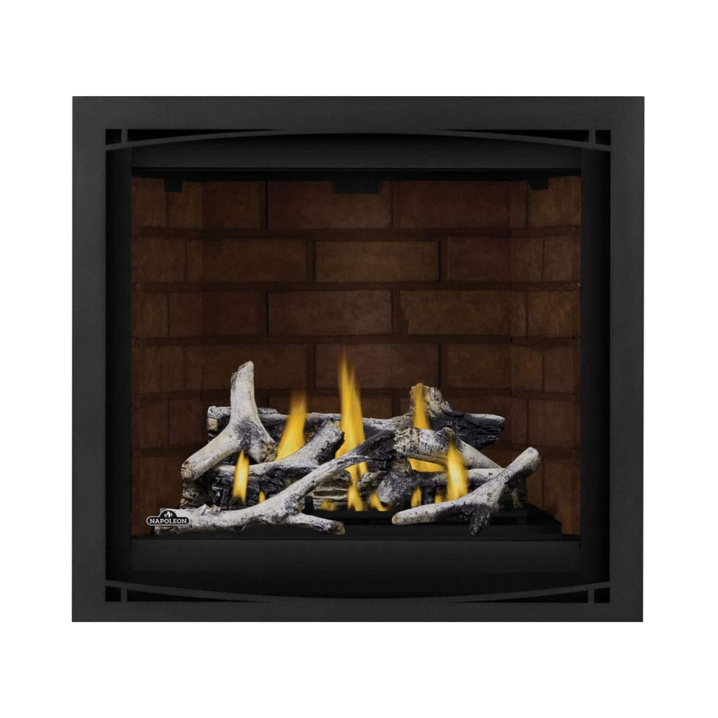 Napoleon Altitude X Direct Vent 36" Natural Gas Fireplace [AX36NTE-1] (SAK61243) - Saksby Wholesale - Brown Bricks With White Logs Design