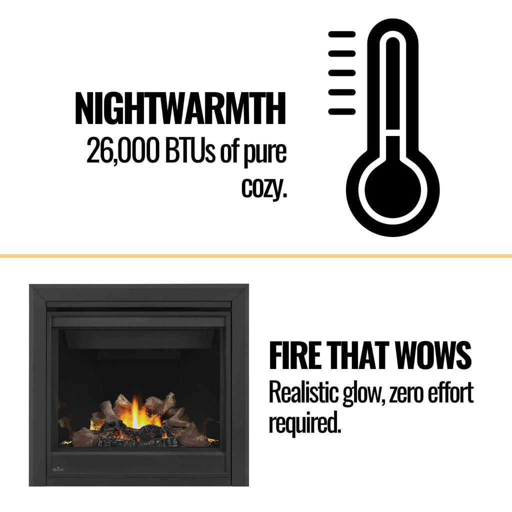 Napoleon Ascent 36 Direct Vent Electronic Ignition Natural Gas Fireplace, 35" [BX36NTRE] (SAK75982) - Saksby Wholesale -  Features View