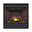 Napoleon Ascent 36 Direct Vent Electronic Ignition Natural Gas Fireplace, 35" [BX36NTRE] (SAK75982) - Saksby Wholesale - Flames And Logs With Red Brick