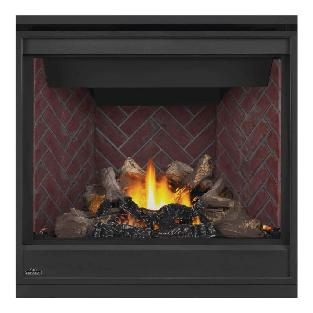 Napoleon Ascent 36 Direct Vent Electronic Ignition Natural Gas Fireplace, 35" [BX36NTRE] SASKBY - Flames and Logs View