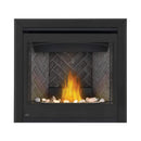 Napoleon Ascent 36 Direct Vent Millivolt Ignition Natural Gas Fireplace, 35-Inch [B36NTR-1] (SAK85316) - Saksby Wholesale - Flames and Stones with Gray Bricks View