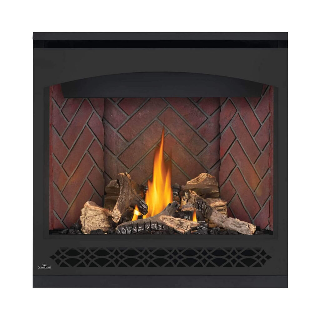 Napoleon Ascent 36 Direct Vent Millivolt Ignition Natural Gas Fireplace, 35-Inch [B36NTR-1] (SAK85316) - Saksby Wholesale - Red Brick View