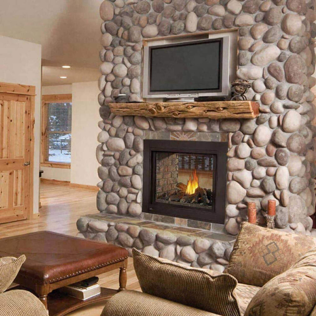 Napoleon Ascent Multi-View 3-Sided Log Set Direct Vent Natural Gas Fireplace [BHD4PNA] (SAK75492) - Saksby Wholesale - Lifestyle Image In The Living Room