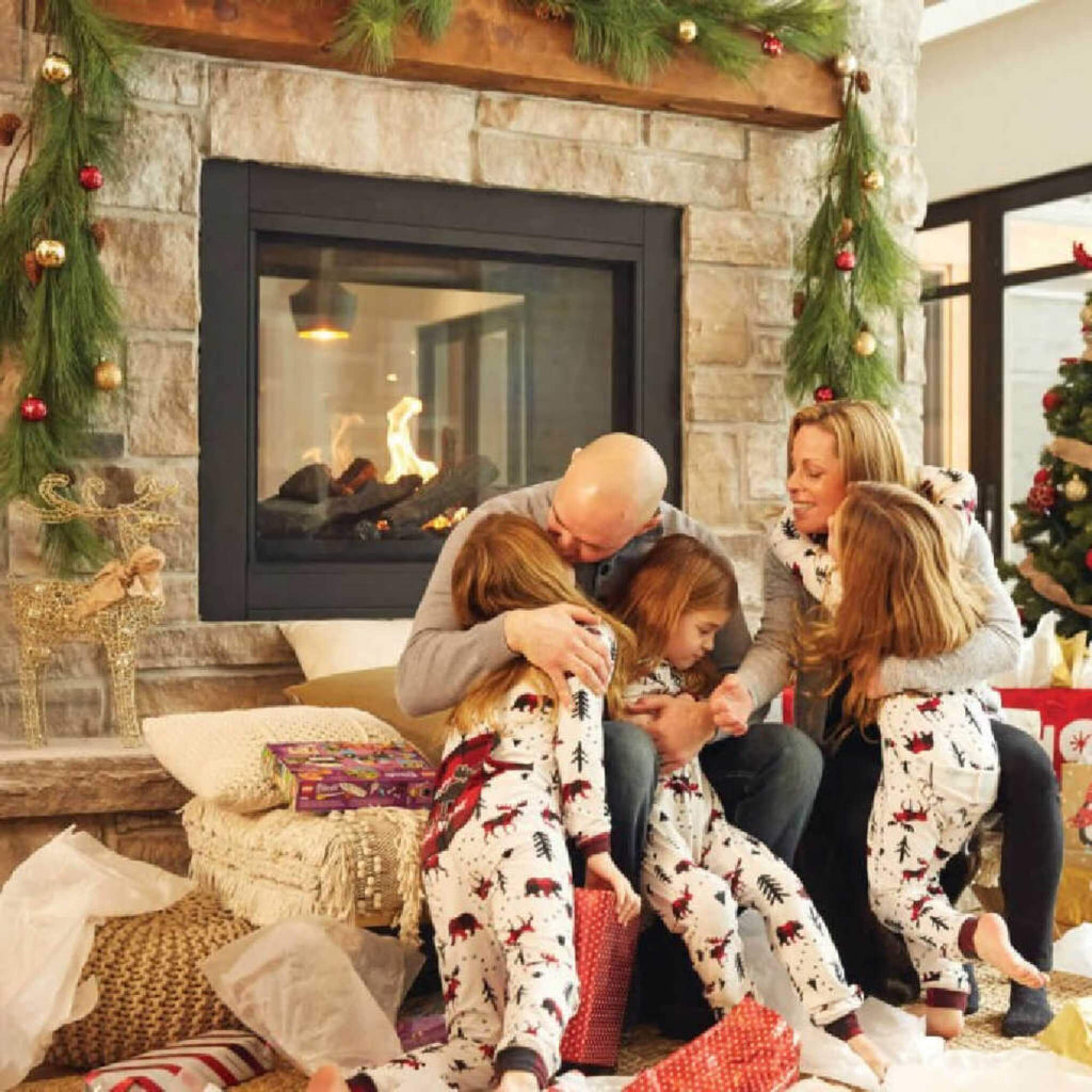 Napoleon Ascent Multi-View See-Through Glass Ember Bed Direct Vent Natural Gas, 45" [BHD4STGN] (SAK72816) - Saksby Wholesale - Lifestyle Image In Living Room Christmas Season