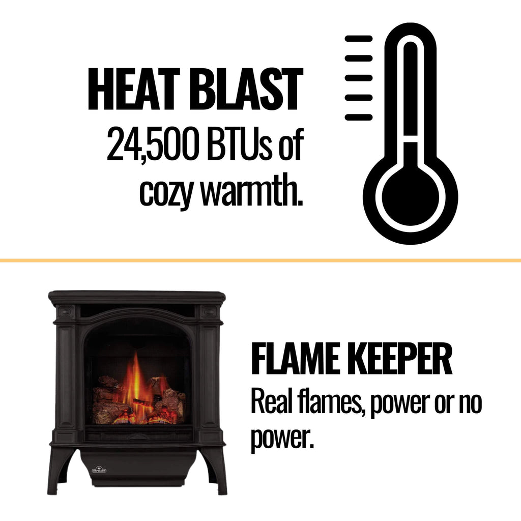 Napoleon Bayfield 25-Inch Direct Vent Electronic Ignition Natural Gas Cast Iron Stove, 23" [GDS25NA-1] (SAK95498) - Saksby Wholesale -Features View