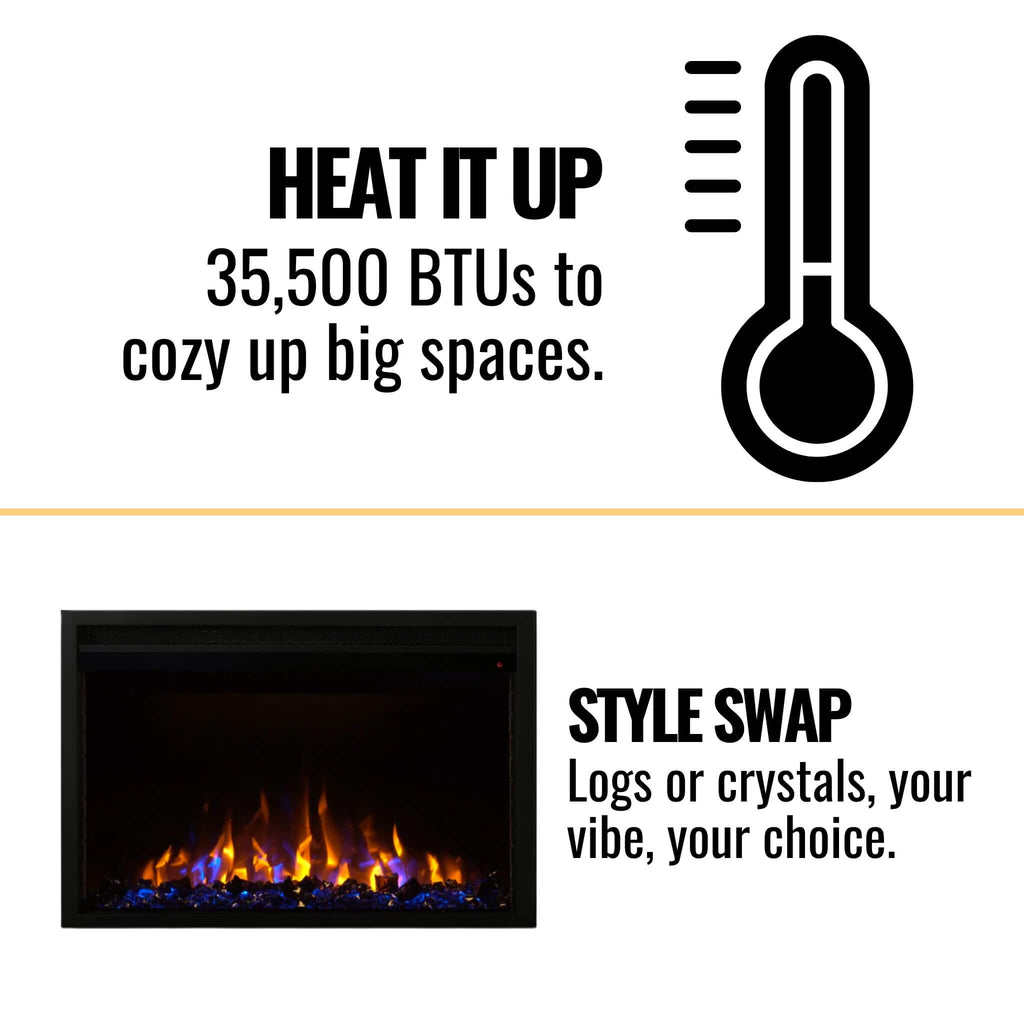 Napoleon Cineview Self-Trimming Electric Fireplace Insert, 30" [NEFB30H] (SAK31022)- Saksby Wholesale - Features View