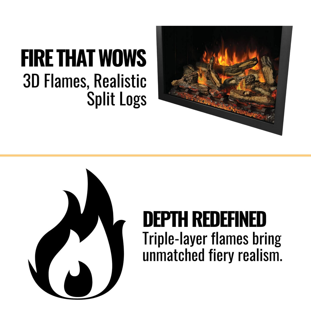 Napoleon Elevation 36" Built-In Electric Fireplace [NEFB36H-MF] SAKSBY - Features VIew