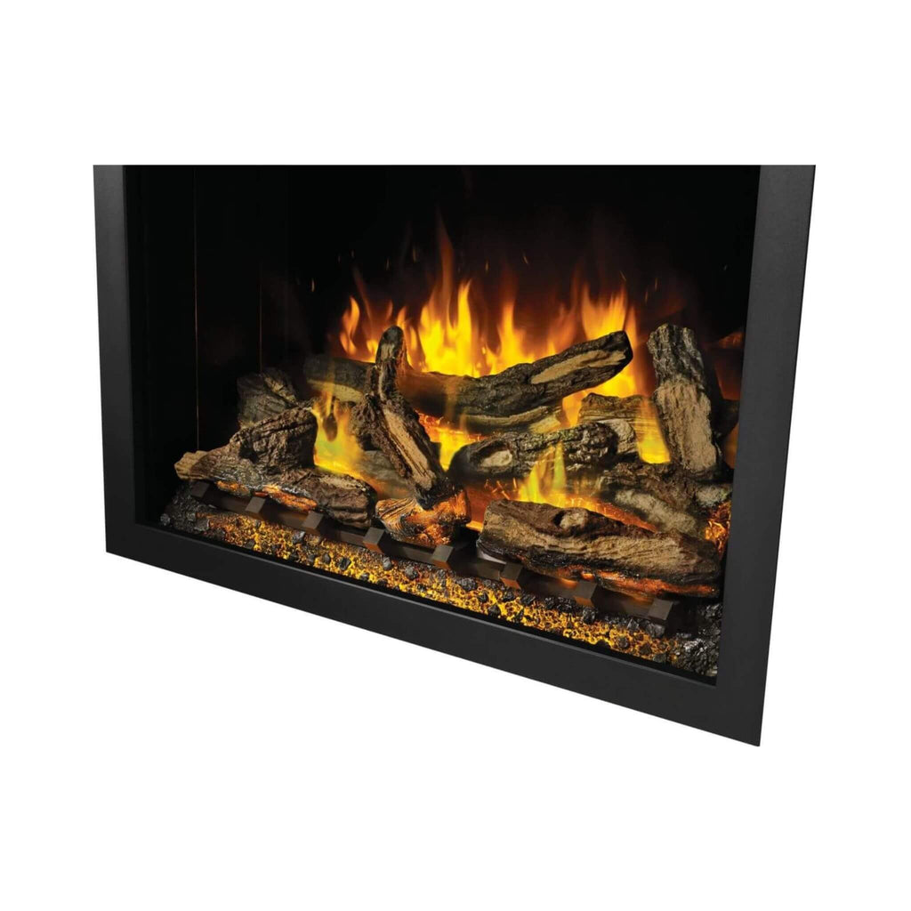 Napoleon Elevation Built-In Electric Fireplace [NEFB36/42H-MF] (SAK25428) - Saksby Wholesale - Angled View of Maximum Flames and Wood View