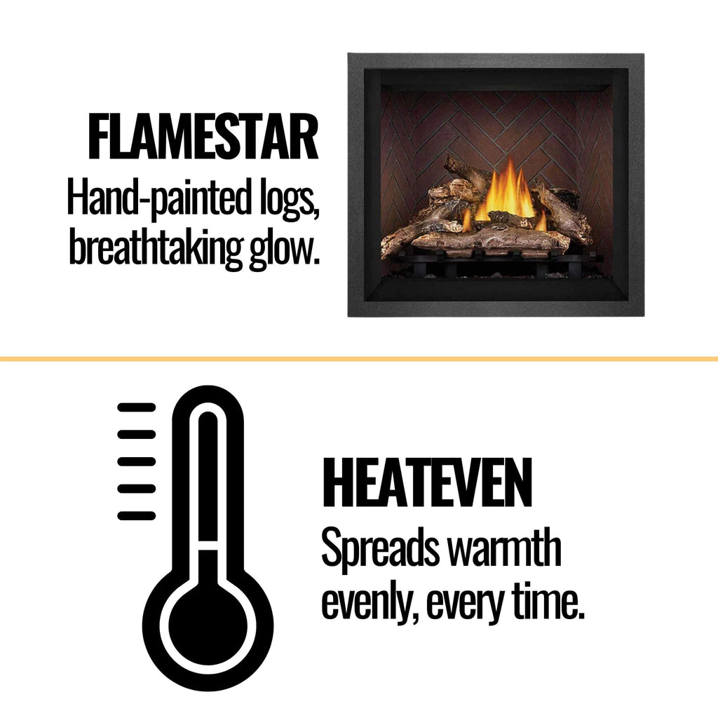 Napoleon Elevation Direct Vent Fireplace With 36" Tempered Glass [E36/42N/PTE] SAKSBY - Features View