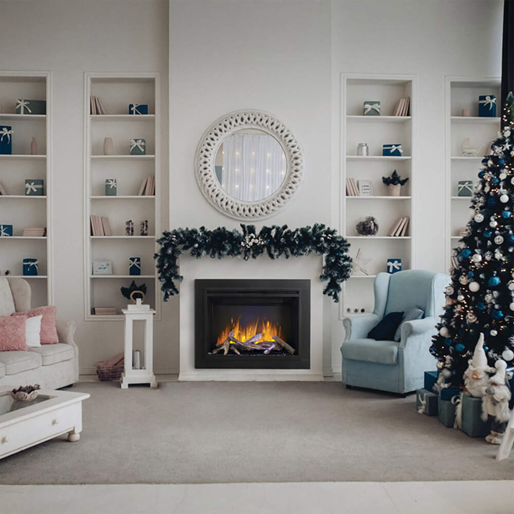 NAPOLEON ELEVATION 36" Built-In Electric Fireplace [NEFB36H-MF] (SAK25428) - White Living Room View