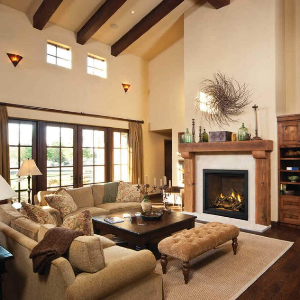 Napoleon Elevation X 36 Direct Vent Electronic Ignition Propane Gas Fireplace With Remote Control, 38" [EX36N/PTEL] (SAK83365) - Saksby Wholesale - Lifestyle Image in the Living Room
