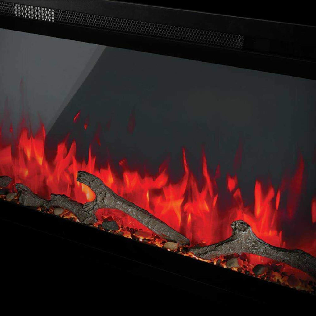 NAPOLEON ENTICE Wall-Hanging Electric Fireplace With Multi-Function Remote Control (SAK74519) - Saksby Wholesale - Flame with Wood View