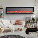 NAPOLEON ENTICE Wall-Hanging Electric Fireplace With Multi-Function Remote Control (SAK74519) - Saksby Wholesale - Lifestyle Image In The Living Room View