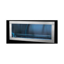Napoleon Galaxy 48" Outdoor Linear Single-Sided Electronic Start Natural Gas Fireplace [GSS48E] (SAK60567) - Saksby Wholesale - Glass View With Blue Light