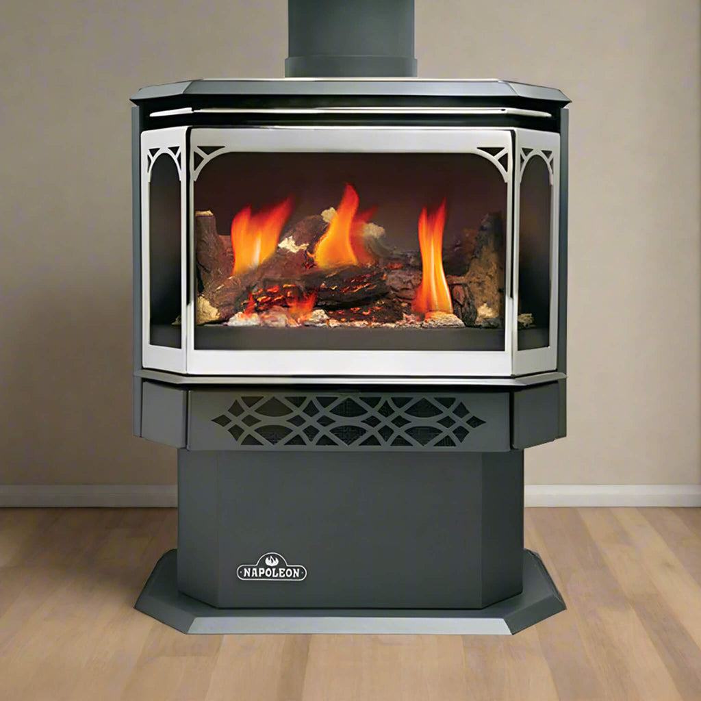 NAPOLEON HALIBURTON 50 Direct Vent Millivolt Ignition Compact Natural Gas Stove, 22" [GDS28-1NSB] (SAK81523) - Front View