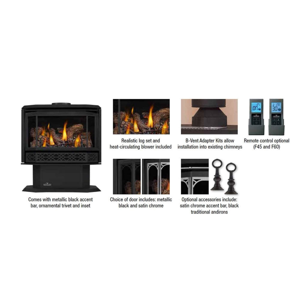 Napoleon Havelock 50 Direct Vent Natural Gas Stove With Triple Burner, 28" [GDS50-1NE] (SAK68193) - Saksby Wholesale - Product Features