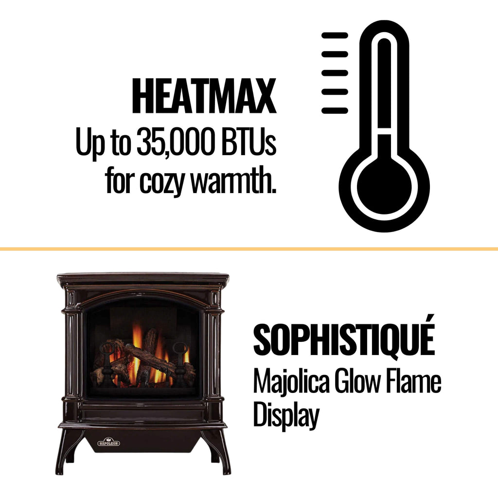 Napoleon Knightsbridge 60 Majolica Brown Natural Gas Stove With Flame And Heat Adjustment, 27" [GDS60-1NNSB] (SAK14738) SAKSBY - Features View