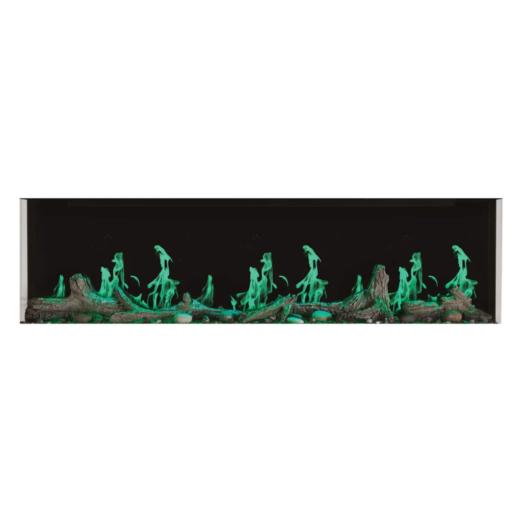 Napoleon Luminex 65" LCD Built-In Electric Fireplace With Remote Control [NEFL65LCD-3SV] SAKSBY - Green Flames View